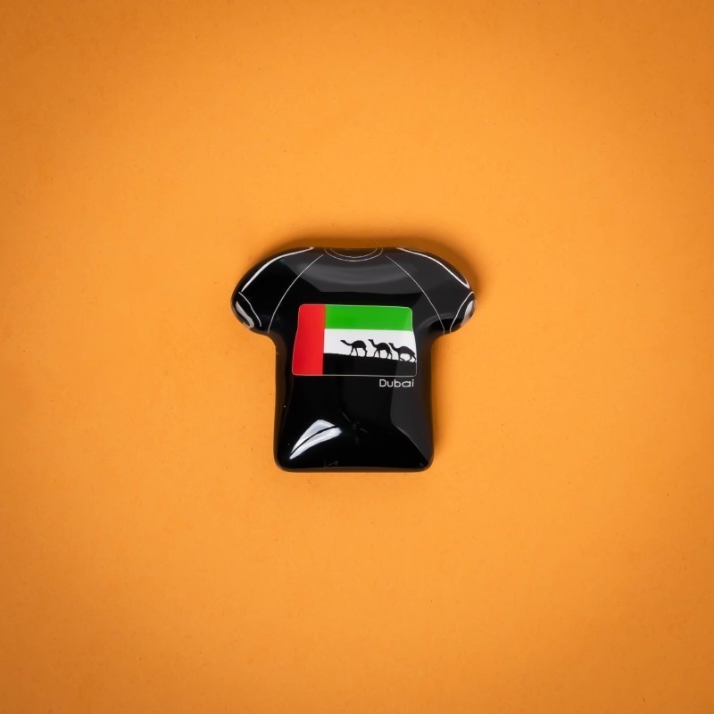 UAE Flag Safari Black T-Shirt Magnet