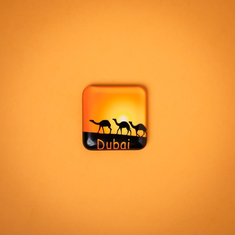 Camel Safari Dubai Glass Magnet