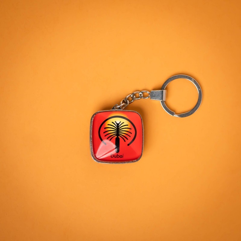 Palm Dubai Glass Keychain