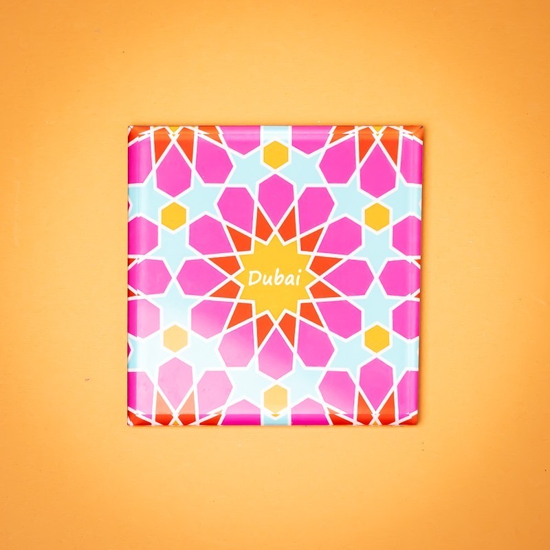 Geo Pink Star Square Coaster