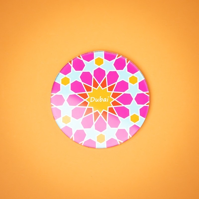 Geo Pink Star Round Coaster