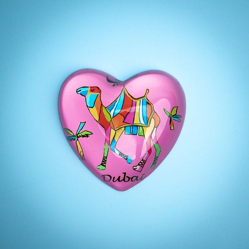 Camel Pink Heart Paperweight