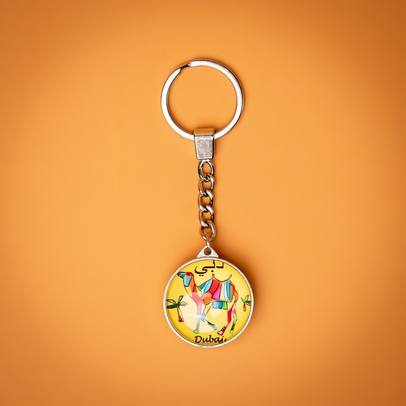 Camel Yellow Round Keychain