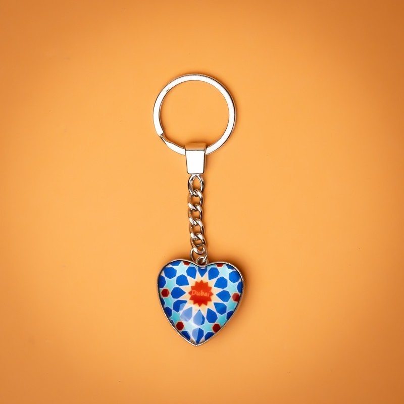 Geo Blue - Dubai Heart Keychain