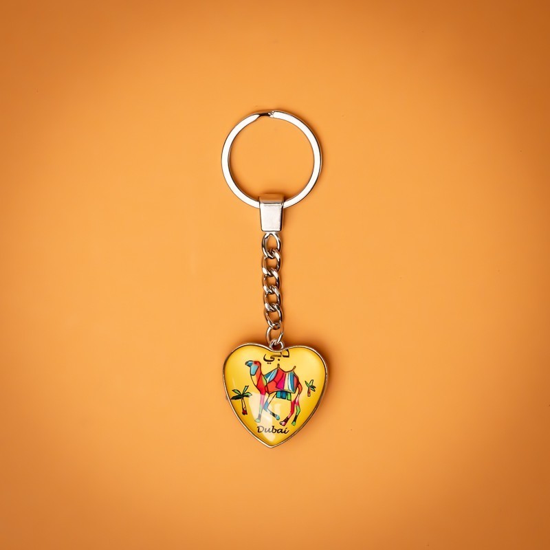 Camel Yellow Heart Keychain