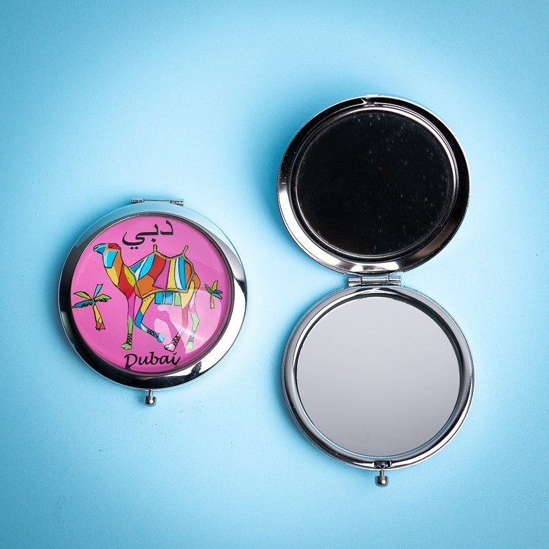 Camel Pink Compact Mirror