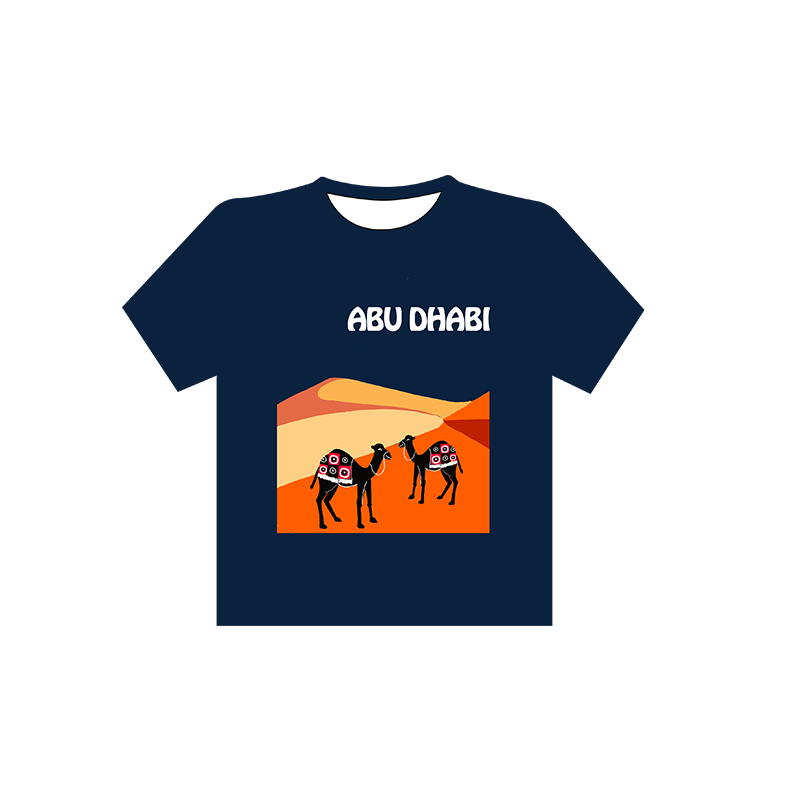 Gent's T-shirt Desert Camel Abu Dhabi Navy Blue