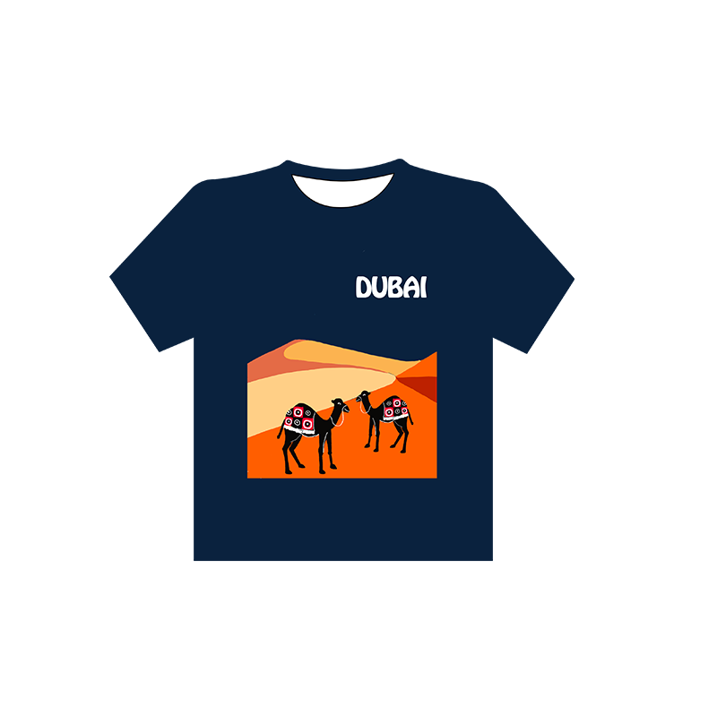 Gent's T-shirt Desert Camel Navy Blue