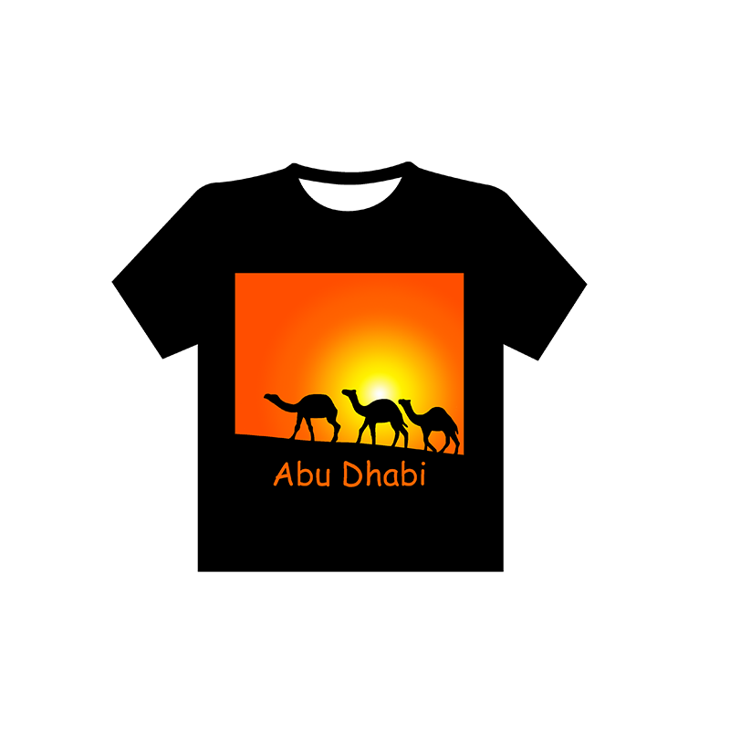 Gent's T-shirt Camel Safari Abu Dhabi Black