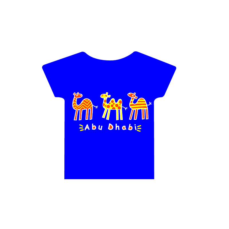 Kid's T-shirt Kiddie Camel Abu Dhabi Blue