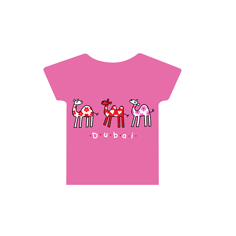 Kid's T-shirt Kiddie Camel Pink on Rose